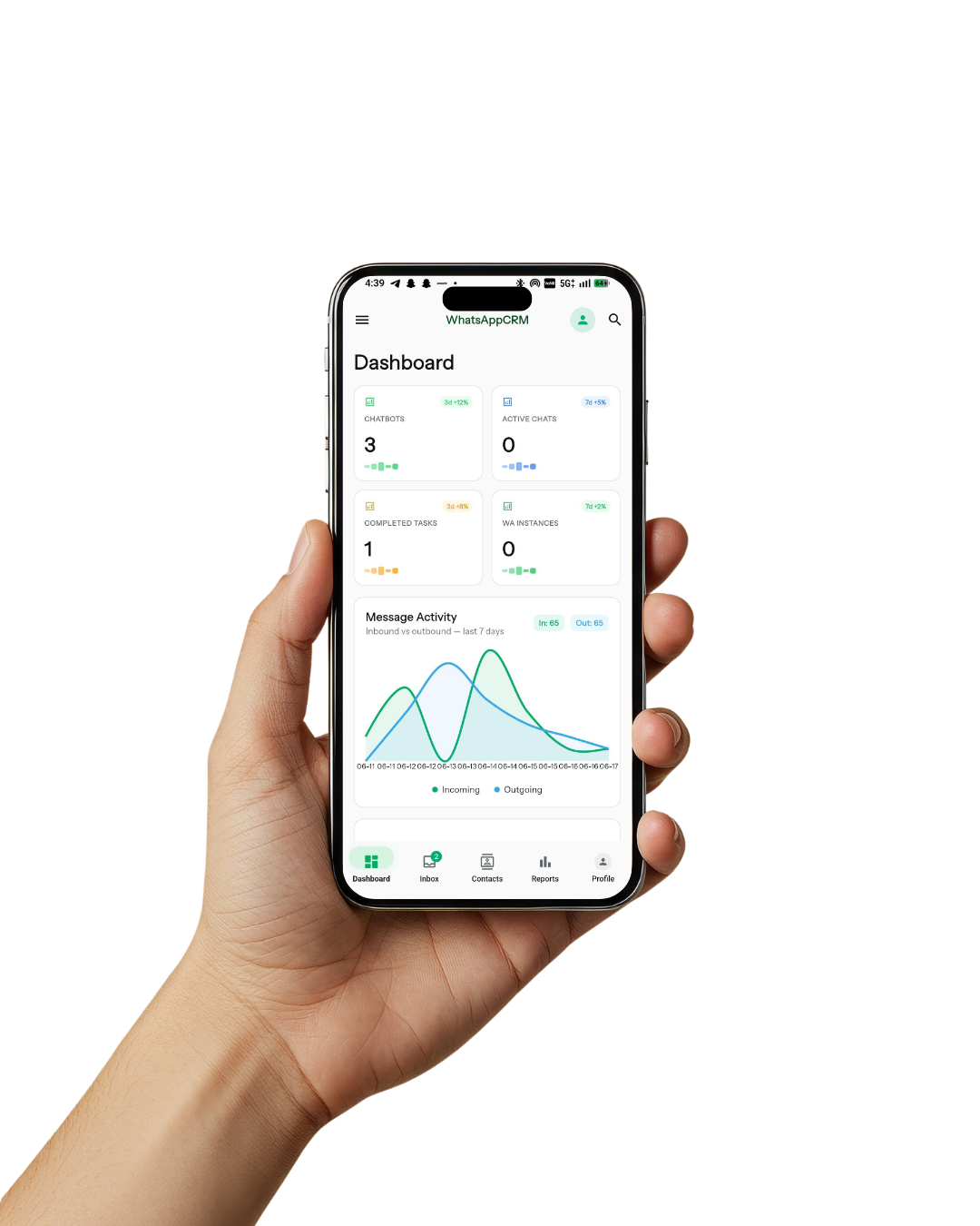 WhatsApp CRM Phone Mockup
